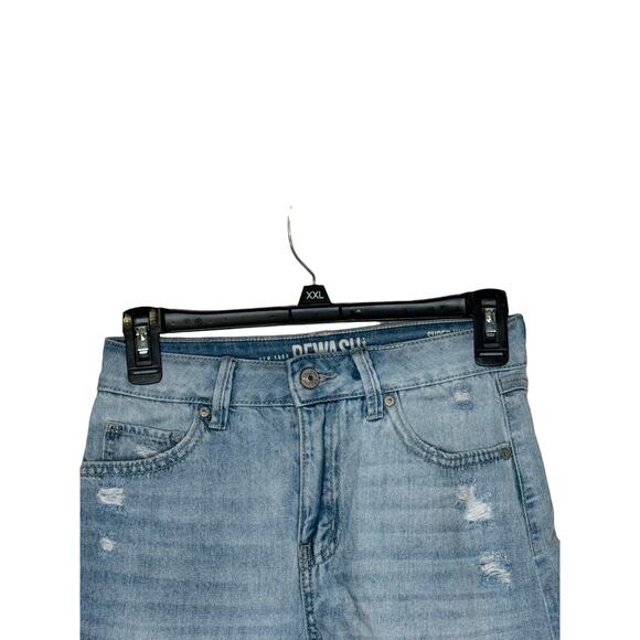 Rewash Women's Shorts Vintage Reunion Bermuda Distressed Raw‎ Hem Denim 1/25 - Picture 2 of 7